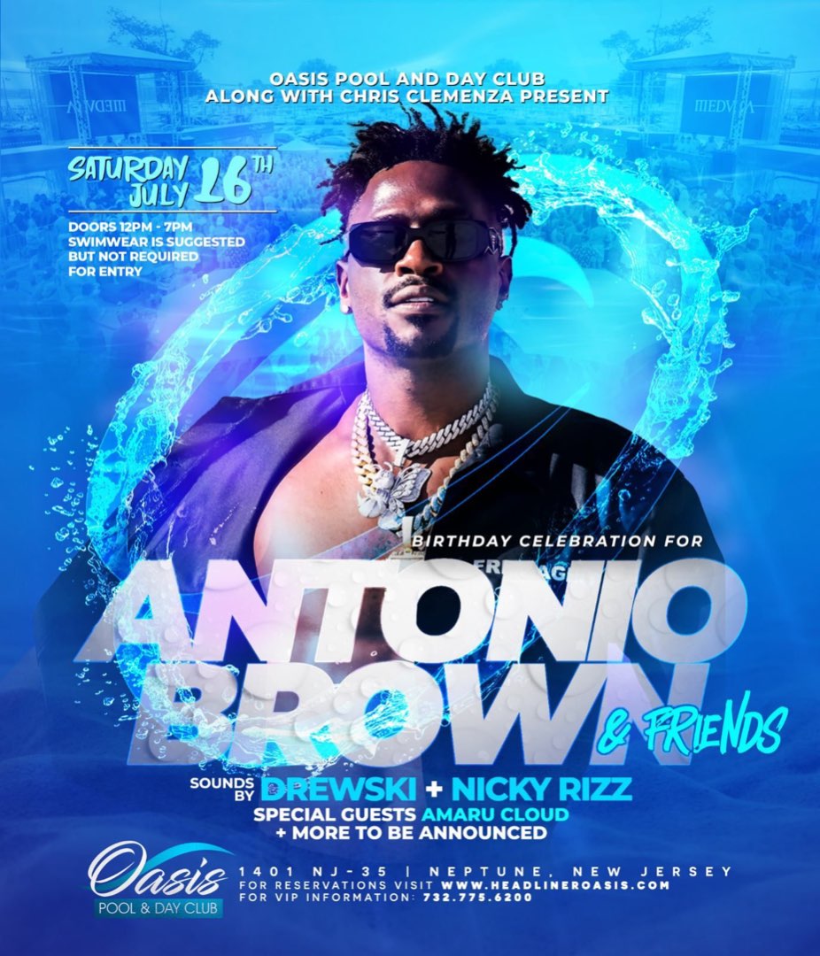 Buy tickets – Antonio Brown Pool Party! – Headliner Oasis Pool